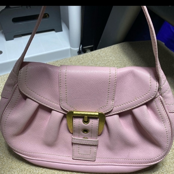 🥳HP🥳Celine Authentic Vintage Satchel Gold Hard Ware Tote Bag Blush Pink - Picture 1 of 13